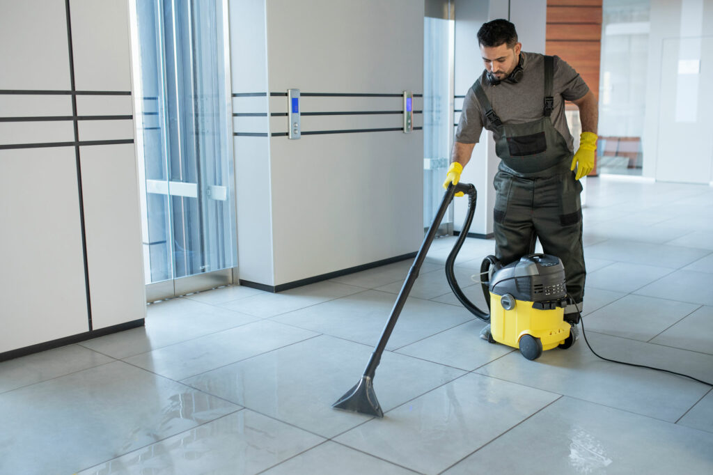 Commercial floor cleaning services.