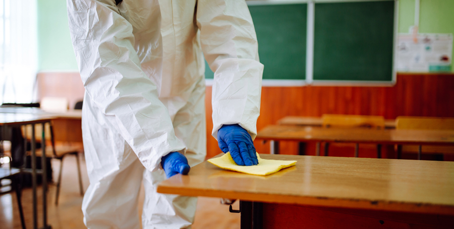School campus cleaning services.